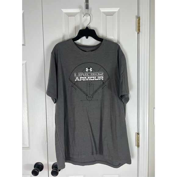 Under Armour Mens Heatgear Grey Shirt 2XL - Picture 1 of 3